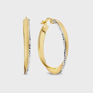 Isabel Bernard Rivoli Laura 14 karaat gouden oorringen met diamond cut (24 mm) voor dames