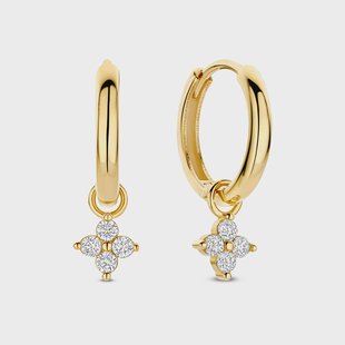 Isabel Bernard Le Marais Audrey 14 karaat gouden oorringen met zirkonia steen voor dames