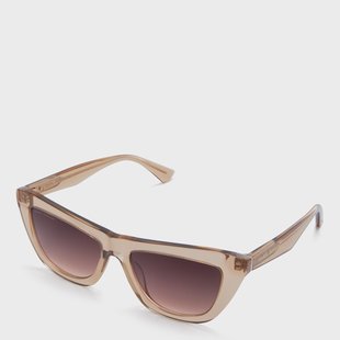 Isabel Bernard La Villette Roselin transparant beige cat eye zonnebril met bruin glas voor dames