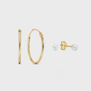 Isabel Bernard Cadeau d'Isabel 14 karaat gouden oorbellen set met parels voor dames