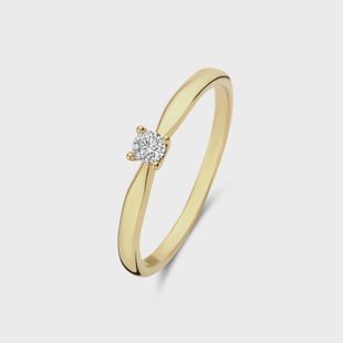 Isabel Bernard De la Paix Christine 14 karaat gouden ring met diamant 0.10 karaat voor dames