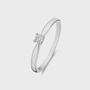 Isabel Bernard De la Paix Christine 14 karaat witgouden ring met diamant 0,10 karaat voor dames