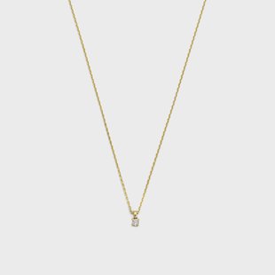 Isabel Bernard De la Paix Céline 14 karaat gouden ketting met diamant 0.05 karaat voor dames