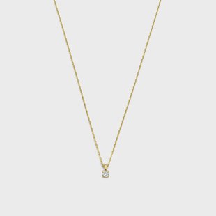 Isabel Bernard De la Paix Christine 14 karaat gouden ketting met diamant 0.10 karaat voor dames