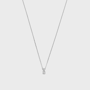 Isabel Bernard De la Paix Christine 14 karaat witgouden ketting met diamant 0.10 ct voor dames
