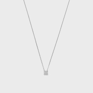 Isabel Bernard De la Paix Hanaé 14 karaat witgouden ketting met diamant 0.08 karaat voor dames