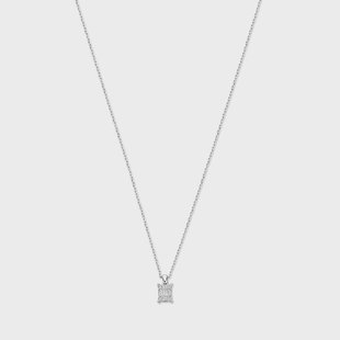 Isabel Bernard De la Paix Maxime 14 karaat witgouden ketting met diamant 0.13 karaat voor dames