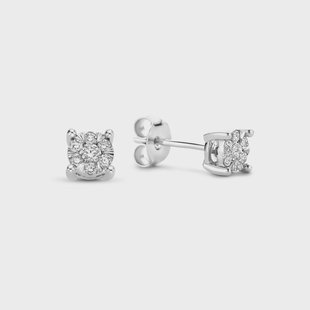 Isabel Bernard De la Paix Hanaé 14 karaat witgouden oorknoppen met diamant 0.16 ct voor dames