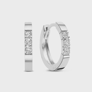 Isabel Bernard De la Paix Madeline 14 karaat witgouden oorringen met diamant 0.15 ct voor dames