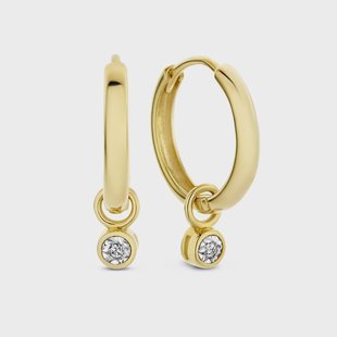 Isabel Bernard De la Paix Inaya 14 karaat gouden oorringen met diamant 0.02 karaat voor dames