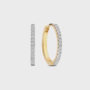 Isabel Bernard De la Paix Madeline 14 karaat gouden oorringen met diamant 0.15 karaat voor dames