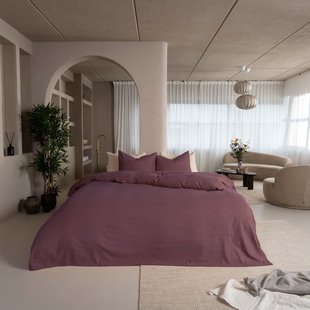 Sale - Kayori Atsui - Dekbedovertrek - Flanel - 140/200-220 - Burgundy