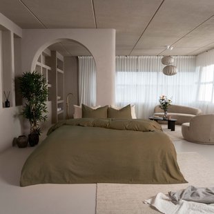 Sale - Kayori Atsui - Dekbedovertrek - Flanel - 140/200-220 - Donkergroen