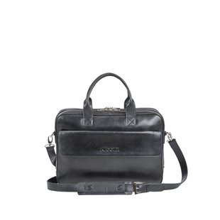 Negotia  Laptoptas  Heren Zwart Leer