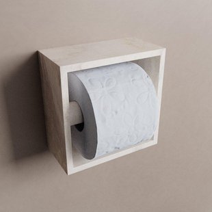 Mondiaz EASY Toiletrolhouder - CUBE 164 - 16x8.6x16cm - solid surface - Ostra m80112OS