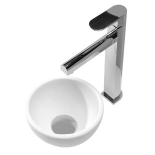 Wiesbaden Tessa waskom rond 20 x 11 solid surface mat wit 36.4043