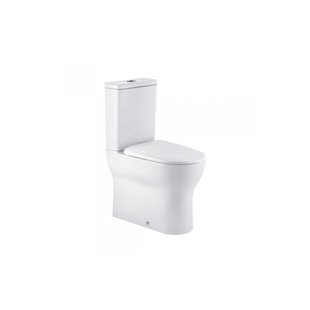 QeramiQ Winner toiletset - 36.6x64.6x87.7cm - staand - verhoogd +6cm - spoelrandloos - met duoblok reservoir - softclose zitting - keramiek - glans wit 144921004cx