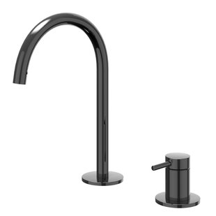 IVY Bond Wastafelmengkraan - 2-gats - bladmontage - uitloop - coldstart - Zwart chroom PVD 6100307