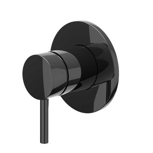 IVY Bond Afbouwdeel - voor inbouw douchemengkraan - - eenhendel - ronde rozet - Zwart chroom PVD 6201057