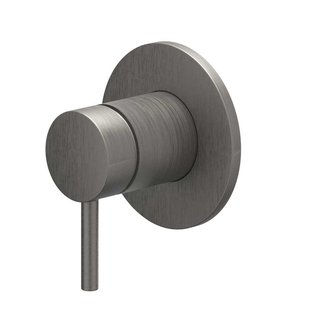 IVY Bond Afbouwdeel - voor inbouw douchemengkraan - - eenhendel - ronde rozet - Geborsteld metal black PVD 6201056