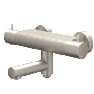 IVY Bond Badthermostaatkraan opbouw - draaibare baduitloop - omstel - Cooltouch - Geborsteld nickel PVD 6301003