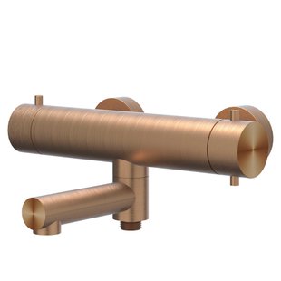 IVY Concord Badthermostaatkraan opbouw - draaibare baduitloop - omstel - RVS316 - geborsteld mat koper PVD 6301013