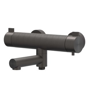 IVY Tribe Badthermostaatkraan opbouw - draaibare baduitloop - omstel - RVS316 - geborsteld carbon black PVD 6301024