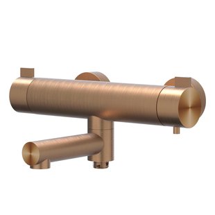 IVY Tribe Badthermostaatkraan opbouw - draaibare baduitloop - omstel - RVS316 - geborsteld mat koper PVD 6301023