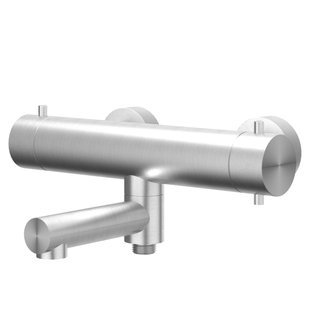 IVY Concord Badthermostaatkraan opbouw - draaibare baduitloop - omstel - RVS316 - geborsteld 6301011