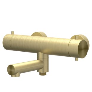IVY Concord Badthermostaatkraan opbouw - draaibare baduitloop - omstel - RVS316 - geborsteld mat goud PVD 6301012