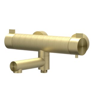 IVY Tribe Badthermostaatkraan opbouw - draaibare baduitloop - omstel - RVS316 - geborsteld mat goud PVD 6301022