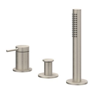 IVY Bond Badrandcombinatie - 3-weg - mengkraan - uittrekbare handdouche - zonder uitloop - Geborsteld nickel PVD 6301133