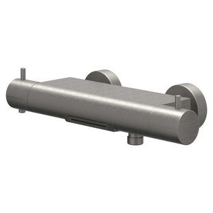 IVY Bond Badthermostaatkraan opbouw - Cooltouch - cascade uitloop - Geborsteld metal black PVD 6301056