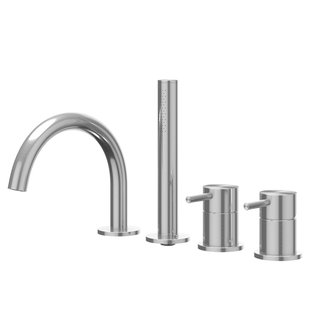 IVY Concord Badrandcombinatie - 4-wegs - mengkraan - draaibare uitloop - uittrekbare handdouche - RVS316 - geborsteld 6301161