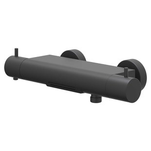 IVY Bond Badthermostaatkraan opbouw - Cooltouch - cascade uitloop - Mat zwart PED 6301052