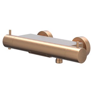 IVY Bond Badthermostaatkraan opbouw - Cooltouch - cascade uitloop - Geborsteld mat koper PVD 6301055