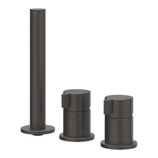 IVY Tribe Badrandcombinatie - 3-weg - mengkraan - uittrekbare handdouche - zonder uitloop - RVS316 - geborsteld carbon black PVD 6301184