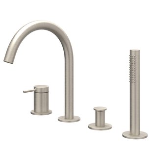 IVY Bond Badrandcombinatie - 4-wegs - mengkraan - draaibare uitloop - uittrekbare handdouche - Geborsteld nickel PVD 6301153