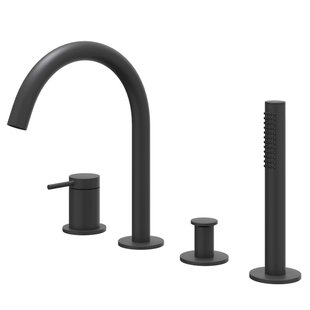 IVY Bond Badrandcombinatie - 4-wegs - mengkraan - draaibare uitloop - uittrekbare handdouche - Mat zwart PED 6301152