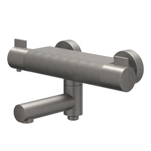 IVY Pact Badthermostaatkraan opbouw - draaibare baduitloop - omstel - Cooltouch - Geborsteld metal black PVD 6302006