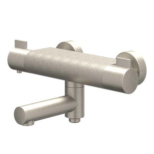 IVY Pact Badthermostaatkraan opbouw - draaibare baduitloop - omstel - Cooltouch - Geborsteld nickel PVD 6302003
