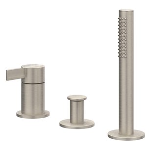 IVY Pact Badrandcombinatie - 3-weg - mengkraan - uittrekbare handdouche - zonder uitloop - Geborsteld nickel PVD 6302103