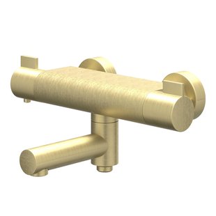 IVY Pact Badthermostaatkraan opbouw - draaibare baduitloop - omstel - Cooltouch - Geborsteld mat goud PVD 6302004