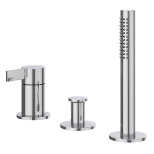 IVY Pact Badrandcombinatie - 3-weg - mengkraan - uittrekbare handdouche - zonder uitloop - Chroom 6302101