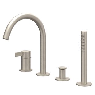 IVY Pact Badrandcombinatie - 4-wegs - mengkraan - draaibare uitloop - uittrekbare handdouche - Geborsteld nickel PVD 6302153