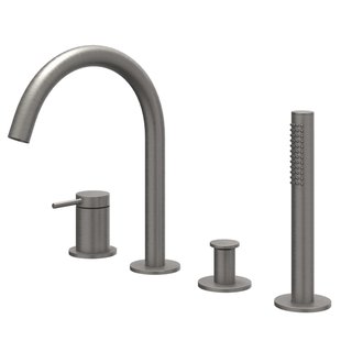 IVY Bond Badrandcombinatie - 4-wegs - mengkraan - draaibare uitloop - uittrekbare handdouche - Geborsteld metal black PVD 6301156