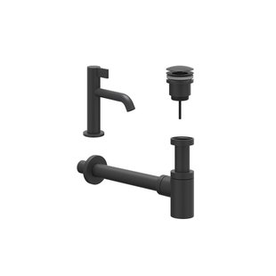 IVY Fonteinset - opbouw - laag - always open plug - Mat zwart PED 6901412