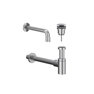 IVY Fonteinset - wand model - inkortbaar - always open plug - Chroom 6901431