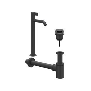 IVY Fonteinset - opbouw - verhoogd - always open plug - Mat zwart PED 6901472