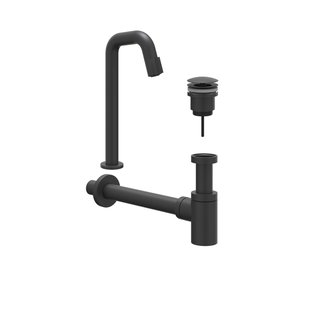 IVY Fonteinset - Contour - opbouw - verhoogd - always open plug - Mat zwart PED 6901462